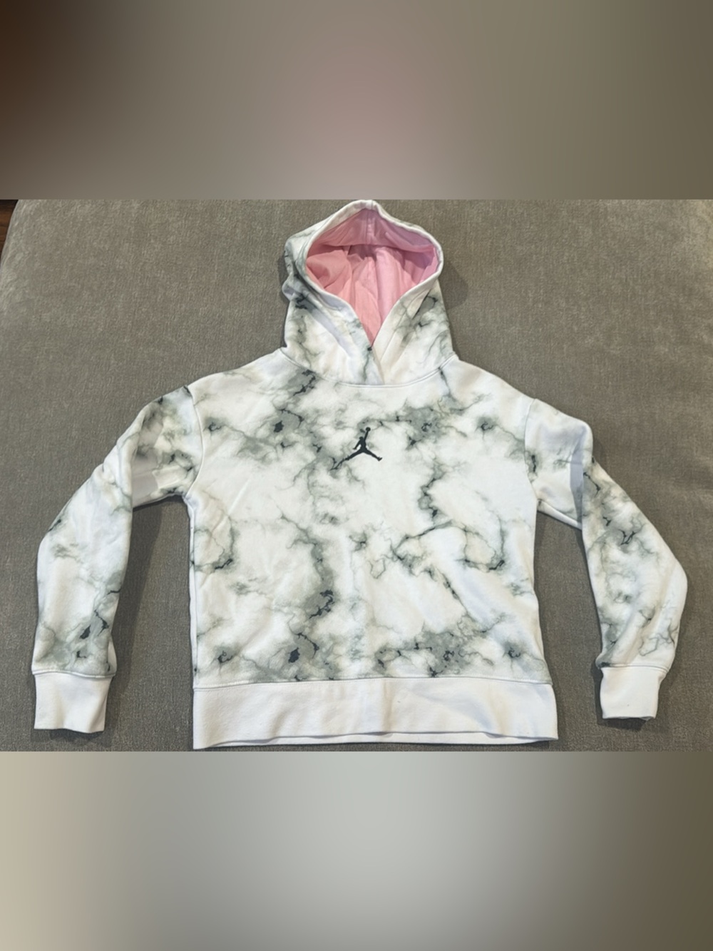 Jordan Pink-Lined Hoodie with Red Jumpman Tag